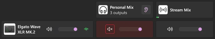 Wave XLR MK.2 in personal mix and muted