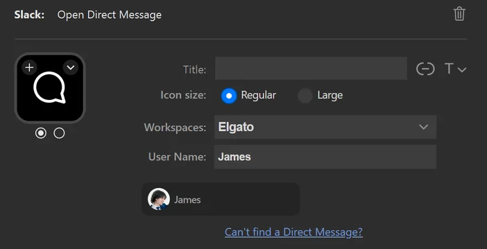 Slack - Open Direct Message