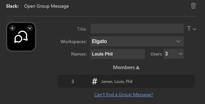 Slack - Open Group Message