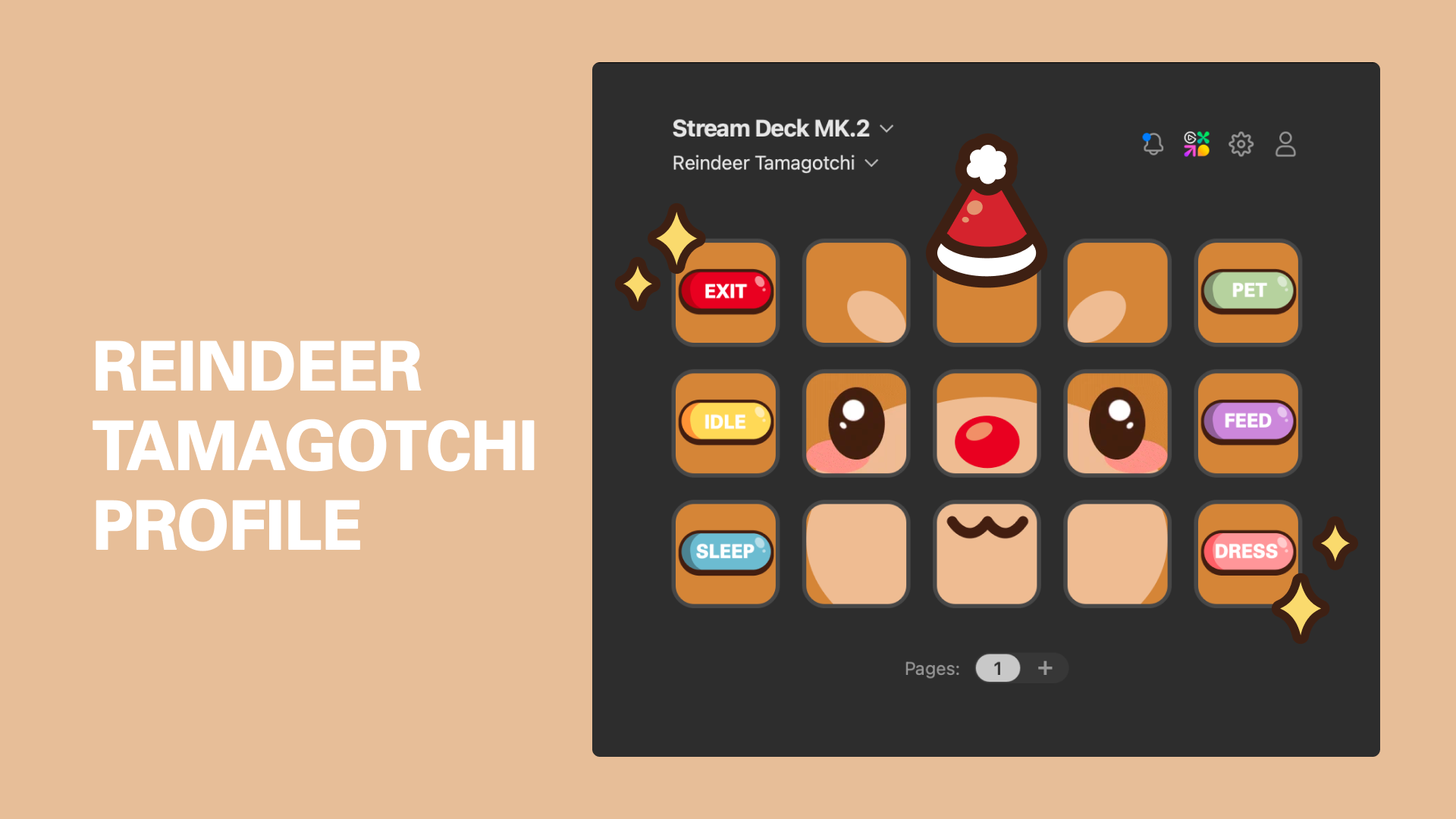 Reindeer Tamagotchi Profile for Stream Deck