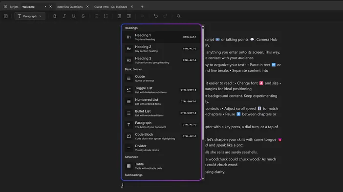 Script Editor