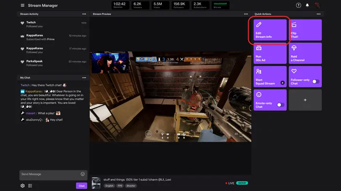 Twitch - Set up stream