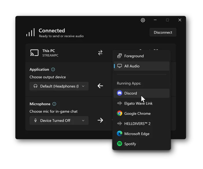 Wave Cast Changing Input Capture Options