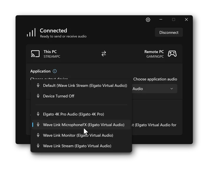 Wave Cast Microphone Options