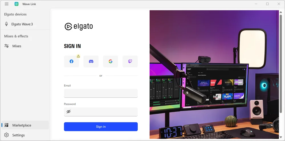 Wave Link 3 Marketplace Sign In