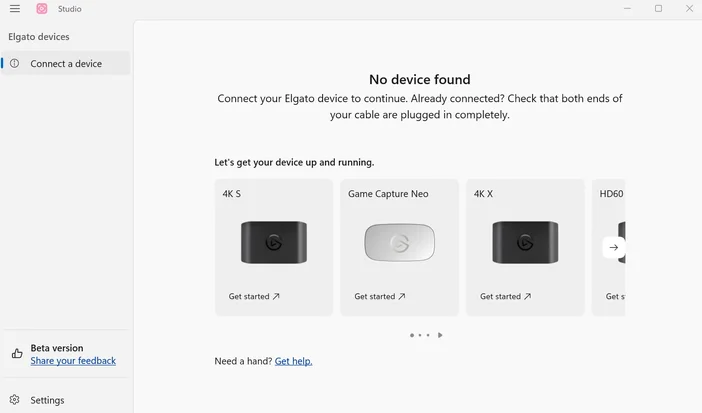 Elgato Studio 1.1 No Device Found