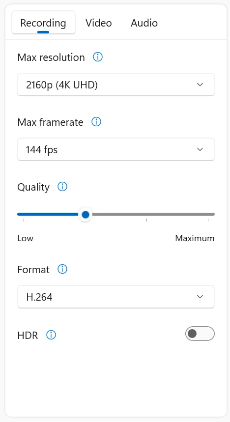 Elgato Studio 1.1 Recording Tab