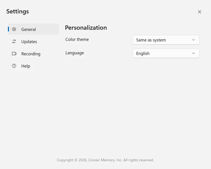 Elgato Studio 1.1 Settings General