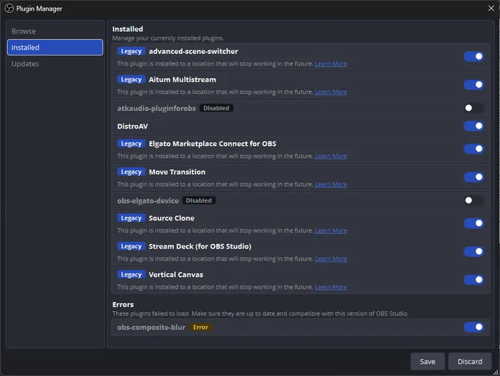 OBS Studio plugin manager