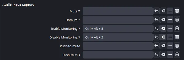 OBS Studio audio monitoring hotkey