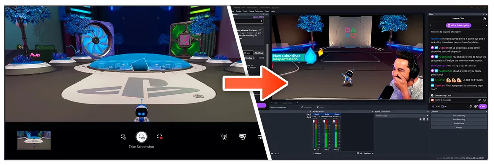 With and without a capture card